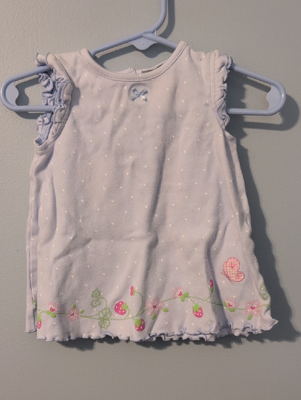 Carter's Lavender Polka Dot Tank Top with Floral Trim